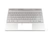 442.0EF0A.0001 teclado incl. topcase original HP DE (alemán) plateado/plateado con retroiluminacion