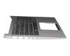 46M0E7CSC07393 teclado incl. topcase original Acer DE (alemán) negro/plateado con retroiluminacion