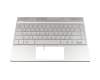 46M0EFCS0061 teclado incl. topcase original HP DE (alemán) plateado/plateado con retroiluminacion