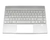 46M0G9CS0006 teclado incl. topcase original HP DE (alemán) plateado/plateado con retroiluminacion