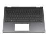 490.0GG07.BP0G teclado incl. topcase original HP DE (alemán) negro/negro con retroiluminacion