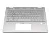 490.0GG07.DP0G teclado incl. topcase original HP DE (alemán) plateado/plateado con retroiluminacion