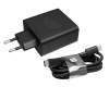 Cargador USB-C 65 vatios EU wallplug pequeño incl. USB-C to USB-C Cable original cable incluido para Asus ROG Phone 5s (ZS676KS)