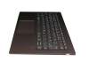 5CB0Q09673 teclado incl. topcase original Lenovo DE (alemán) gris/bronce con retroiluminacion