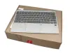 5CB0Q12250 teclado incl. topcase original Lenovo DE (alemán) gris oscuro/plateado con retroiluminacion