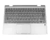 5CB0Q12250 teclado incl. topcase original Lenovo DE (alemán) gris oscuro/plateado con retroiluminacion