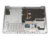 5CB0R07359 teclado incl. topcase Lenovo DE (alemán) gris/plateado con retroiluminacion (Platinum Grey)