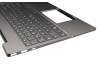 5CB0U43619 teclado incl. topcase original Lenovo DE (alemán) gris/plateado con retroiluminacion