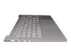 5CB0U44258 teclado incl. topcase original Lenovo DE (alemán) plateado/plateado con retroiluminacion