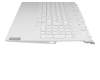 5CB1C74876 teclado incl. topcase original Lenovo DE (alemán) blanco/blanco con retroiluminacion