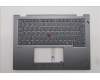 Lenovo 5M11S30385 C-Cover with keyboard, Switzerland, Luna Grey, Backlight, No World Face Camera, Heat Staking, UK