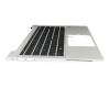 6037B0161904 teclado incl. topcase original IEC DE (alemán) negro/plateado con retroiluminacion y mouse stick