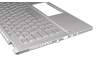 6037B0208613 teclado incl. topcase original Asus DE (alemán) plateado/plateado con retroiluminacion