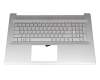 6037B0214804 teclado incl. topcase original HP DE (alemán) plateado/plateado