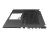 6037B0233213 teclado incl. topcase original IEC DE (alemán) negro/negro con retroiluminacion