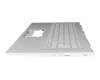 6B.A4VN2.014 teclado incl. topcase original Acer DE (alemán) plateado/plateado con retroiluminacion