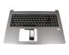 6B.GQ6N5.012 teclado incl. topcase original Acer DE (alemán) negro/plateado con retroiluminacion