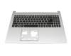 6B.HDGN7.022 teclado incl. topcase original Acer DE (alemán) negro/plateado con retroiluminacion