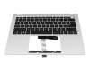 6B.KWMN8.029 teclado incl. topcase original Acer CH (suiza) negro/plateado con retroiluminacion