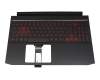 6B.Q7KN2.046 teclado incl. topcase original Acer DE (alemán) negro/rojo/negro con retroiluminacion (GeForce 1650)