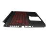 6B.Q7KN2.046 teclado incl. topcase original Acer DE (alemán) negro/rojo/negro con retroiluminacion (GeForce 1650)