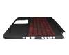 6B.Q7KN2.046 teclado incl. topcase original Acer DE (alemán) negro/rojo/negro con retroiluminacion (GeForce 1650)