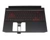 6B.Q7KN2.046 teclado incl. topcase original Acer DE (alemán) negro/rojo/negro con retroiluminacion (Geforce1650)