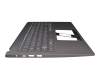 6BABDN2014 teclado incl. topcase original Acer DE (alemán) gris/canaso con retroiluminacion