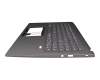 6BABDN2014 teclado incl. topcase original Acer DE (alemán) gris/canaso con retroiluminacion