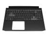 6BQB2N2014 teclado incl. topcase original Acer DE (alemán) negro/blanco/negro con retroiluminacion