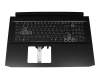 6BQCUN2009 teclado incl. topcase original Acer UA (ucraniano) negro/blanco/negro con retroiluminacion