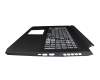 6BQCUN2009 teclado incl. topcase original Acer UA (ucraniano) negro/blanco/negro con retroiluminacion