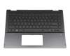 8K2091 teclado incl. topcase original HP DE (alemán) negro/negro con retroiluminacion