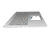 90NB0SR2-R34GE0 teclado incl. topcase original Asus DE (alemán) gris/plateado