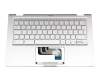 90NX0231-R31GE0 teclado incl. topcase original Asus DE (alemán) plateado/plateado con retroiluminacion