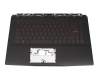 957-16W11E-C08 teclado incl. topcase original MSI DE (alemán) negro/negro con retroiluminacion