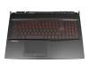 95717E74EC02 teclado incl. topcase original MSI DE (alemán) negro/negro con retroiluminacion Retroiluminación roja