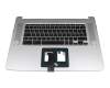 ACM15C96D0 teclado incl. topcase original Acer DE (alemán) negro/plateado con retroiluminacion
