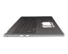 ACM21G2/6D0 teclado incl. topcase original Acer DE (alemán) gris/canaso con retroiluminacion