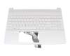 AE0P5G00130 teclado incl. topcase original HP DE (alemán) blanco/blanco con retroiluminacion