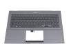 AEUJ7G00010 teclado incl. topcase original Quanta DE (alemán) gris/canaso con retroiluminacion