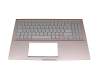 AEXKNG00010 teclado incl. topcase original Quanta DE (alemán) plateado/rosa con retroiluminacion