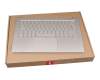 AM1ED000700 teclado incl. topcase original Lenovo DE (alemán) plateado/plateado con retroiluminacion