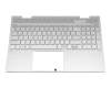 AM2UU000660 teclado incl. topcase original HP DE (alemán) plateado/plateado con retroiluminacion (UMA)