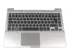 BA59-03126 teclado incl. topcase original Samsung DE (alemán) negro/plateado con retroiluminacion