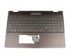 BGXHU3A5WBB0GH teclado incl. topcase original HP DE (alemán) antracita/canaso con retroiluminacion