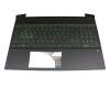 BJKVD3AM2E6OY9 teclado incl. topcase original HP DE (alemán) negro/negro con retroiluminacion