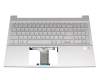 BJZWR3AM8E9095 teclado incl. topcase original HP DE (alemán) plateado/plateado con retroiluminacion