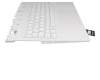 DC33001TR00 teclado incl. topcase original Lenovo DE (alemán) blanco/blanco con retroiluminacion