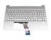 EA0P500702A teclado incl. topcase original HP DE (alemán) plateado/plateado con retroiluminacion
